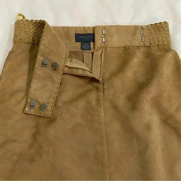 Mantle’s Suede A line knee length braided waist modern western cowgirl skirt 4P - Picture 6 of 8